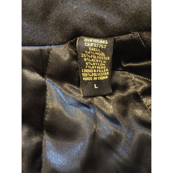NEW RARE Element Wolfeboro Collection Double Breasted Wool Pea Coat Black Sz L - Picture 5 of 15